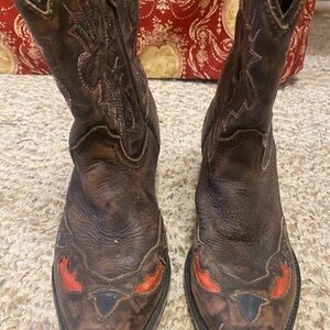 Children’s Dan Post Brown Leather Cowboy Boots
